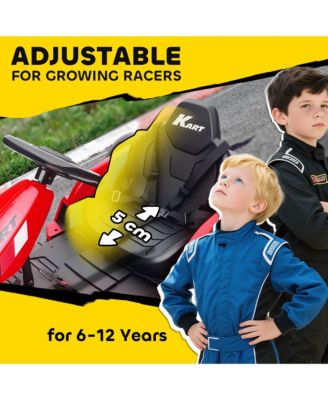 24V Electric Go Kart, Kids Drift Kart with Dual 150W Motors,