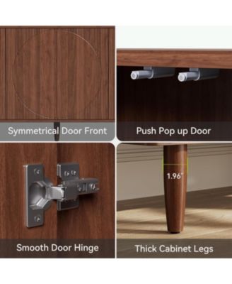 Modern Sideboard Buffet Table with Doors,59-Inch Buffet Cabinet Sideboard with Storage, for Living Room, Dining Room (Walnut)