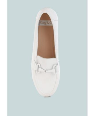 Womens Taranis Monochromatic Horsebit Real Leather Loafers