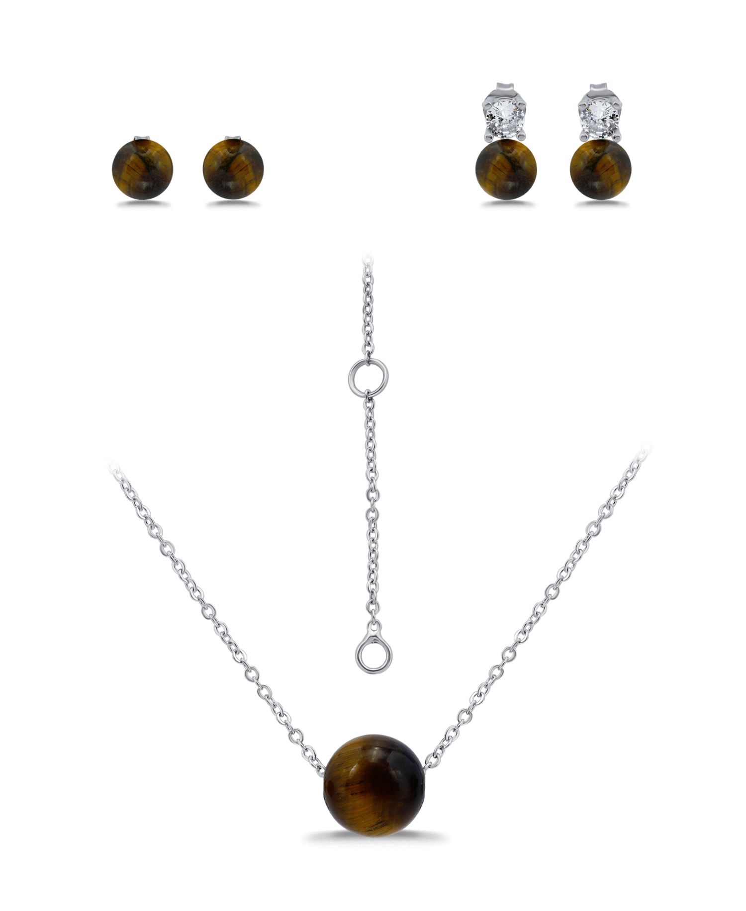 Silver Plated Earrings and Necklace Set