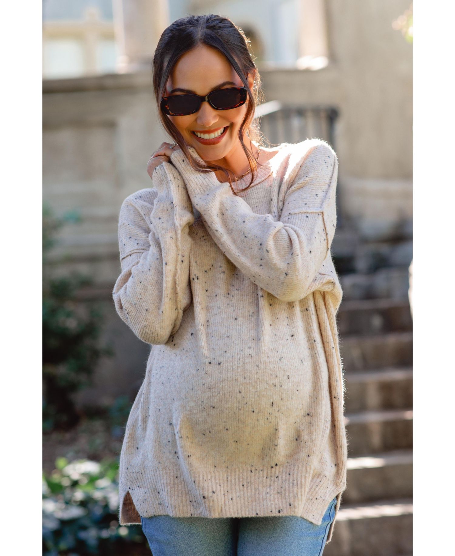 Women's Speckled Knit Sweater
