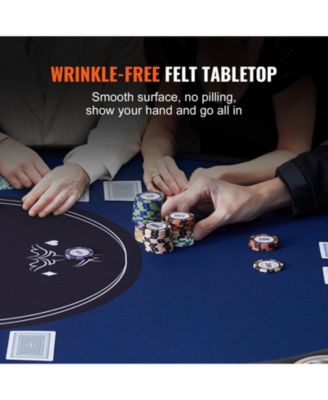 10-Player Foldable Poker Table 84" Oval with Cup Holders and Padding