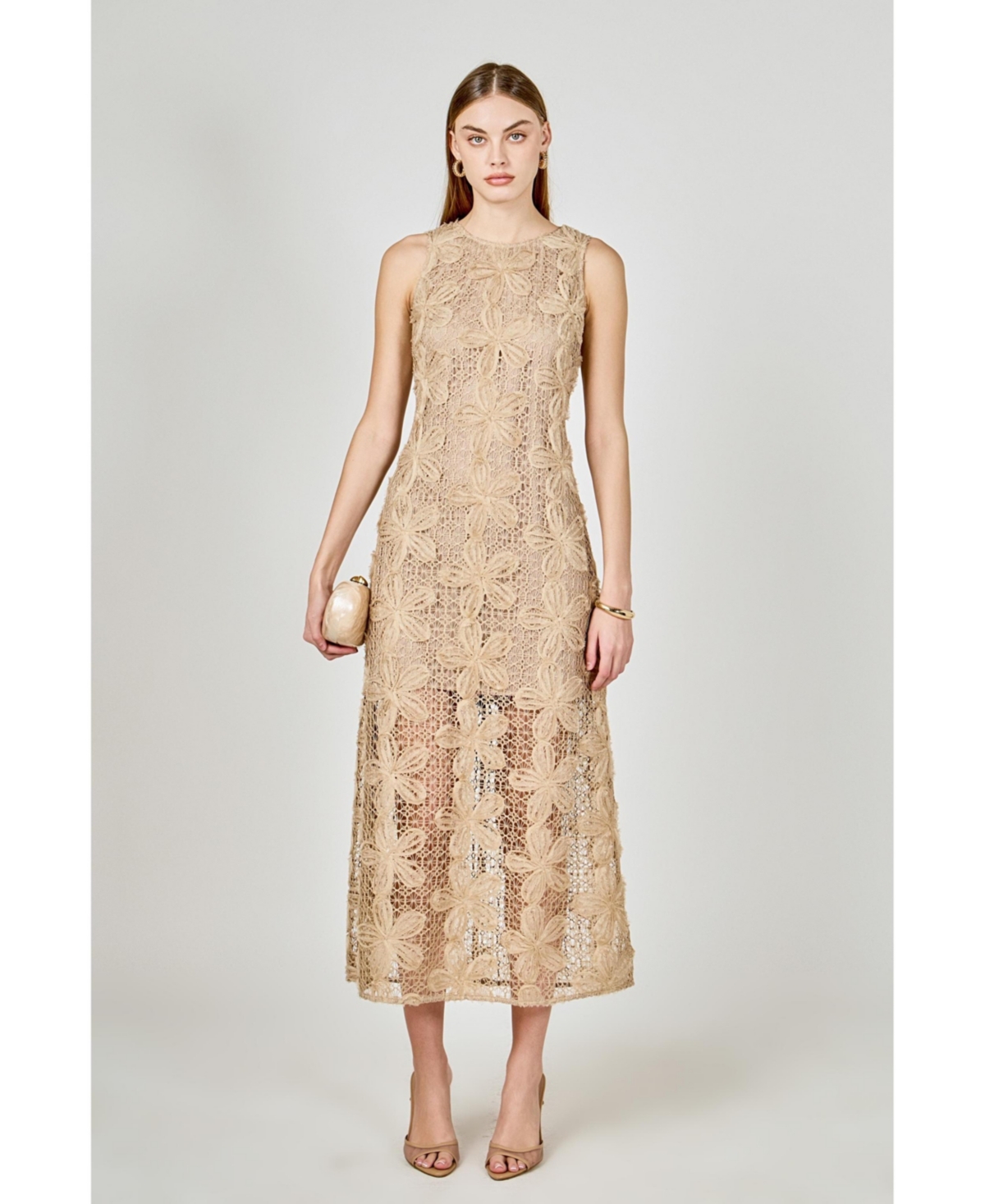 endless rose Women's Lace Cami Maxi Dress