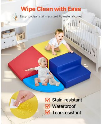 4-Piece Foam Climbing Set for Toddlers - Crawl & Slide Playset