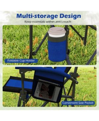 Portable Folding Oxford Cloth Camping Chair with Cup Holder and Side Pocket