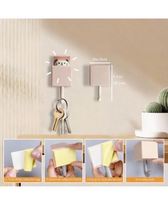 6pcs Cute Cat Coat Hooks for Wall and Door - Heavy Duty Adhesive Mount