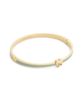 Light Green Signature C Heart Enamel Bangle Boxed Bracelet