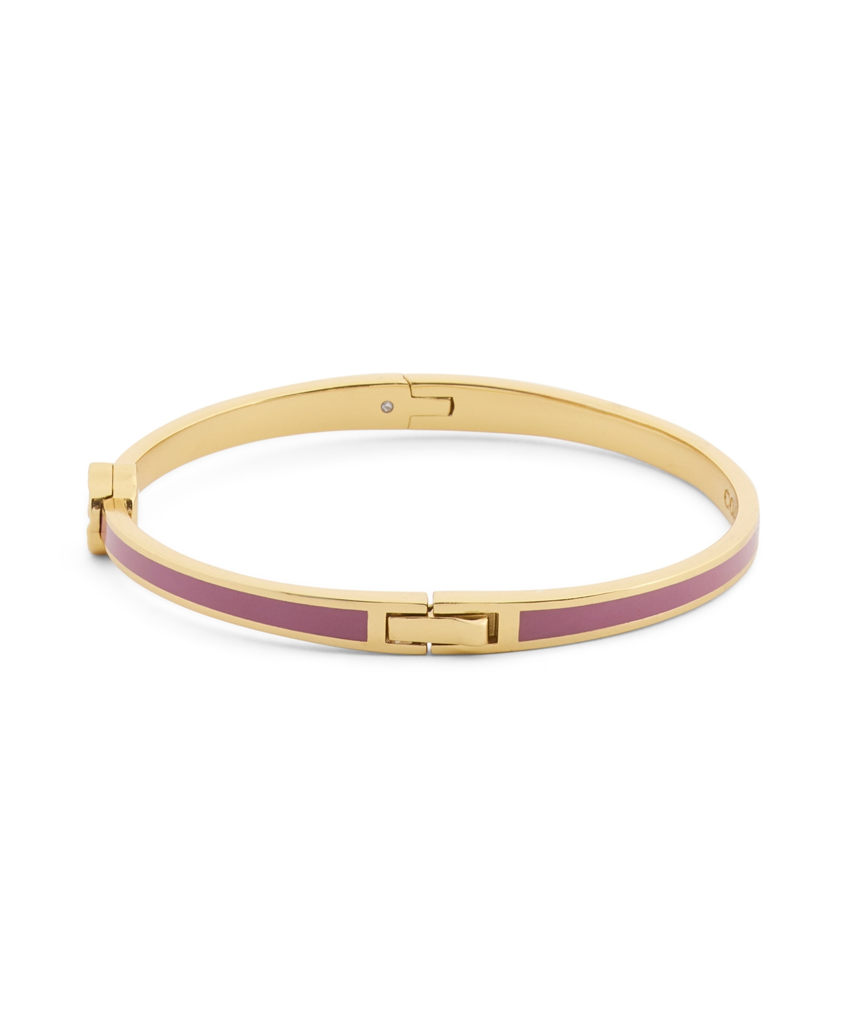 Coach Purple Signature Tea Rose Enamel Bangle Boxed Bracelet