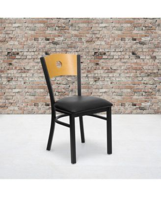 Wood Circle Back Metal Restaurant Dining Chair