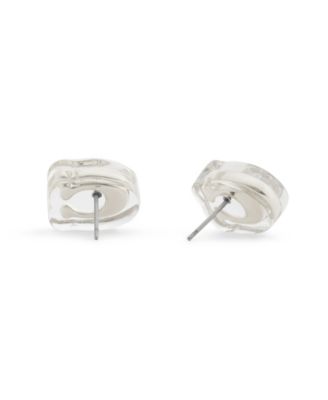 Rhodium Signature C Lucite Stud Earrings
