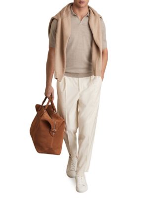 Men's Merino Wool Open Collar Polo Shirt