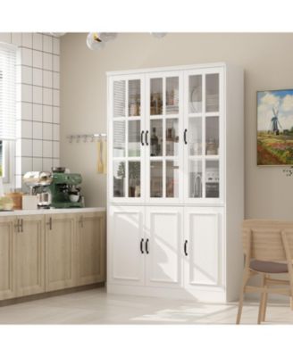 Bookcase Bookshelf with 10 Storage Shelves & 3 Glass Doors,Display Storage Cabinet