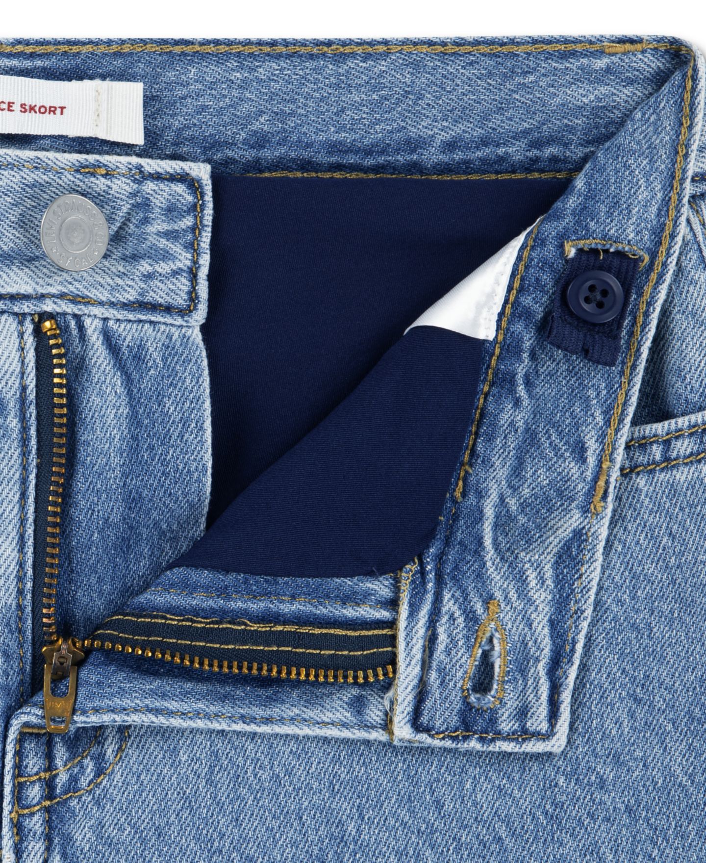 Юбка Levi's Flounce Mini Skirt для девочек, цвет: Средний синий — фото 7
