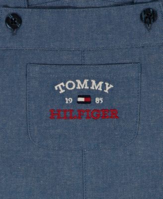 Baby Boys' Striped Crewneck T-Shirt and Signature Denim Shortalls, 2-Piece Set