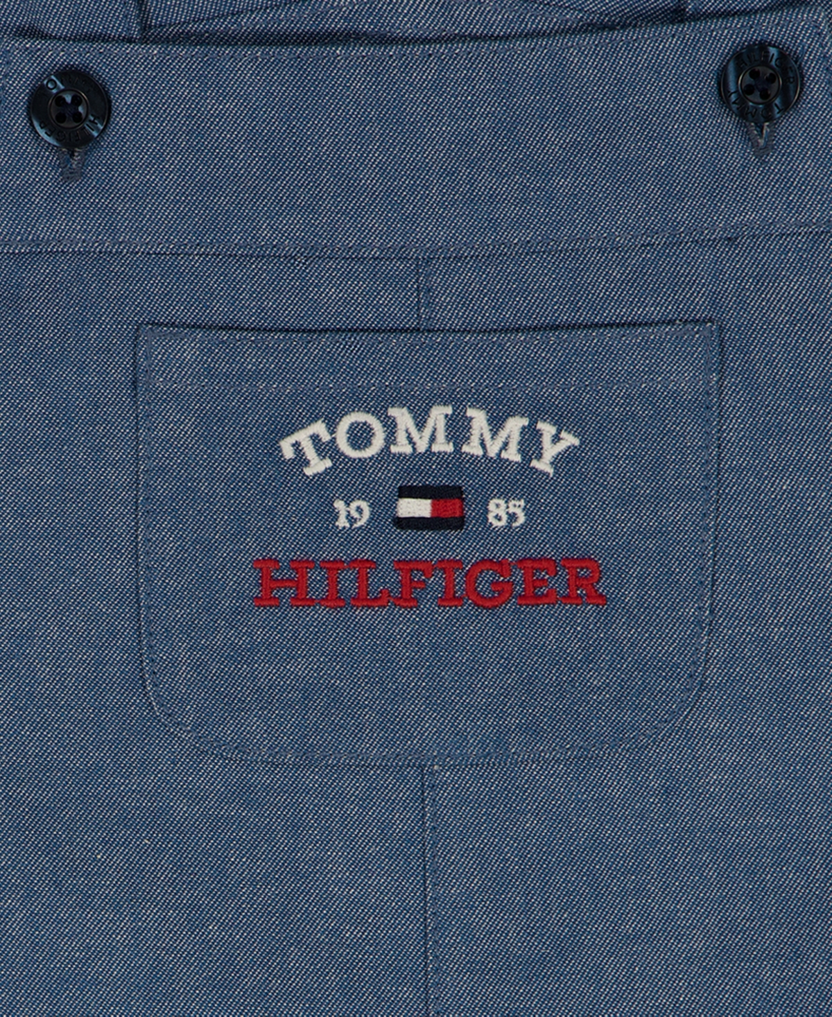 Tommy Hilfiger Baby Boys' Striped Crewneck T-Shirt and Signature Denim Shortalls, 2-Piece Set