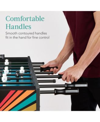 Large 54in Full-Size Foosball Table for Home, Game Room w/ 2 Balls, 2 Cup Holders