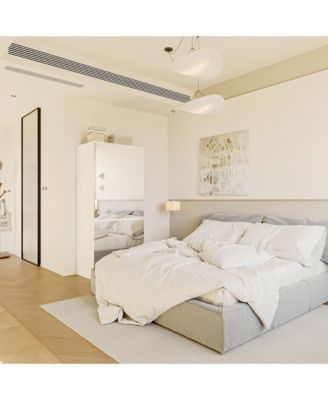 High Gloss Mirrored Doors Wardrobe Armoires with 4 Mirror Doors