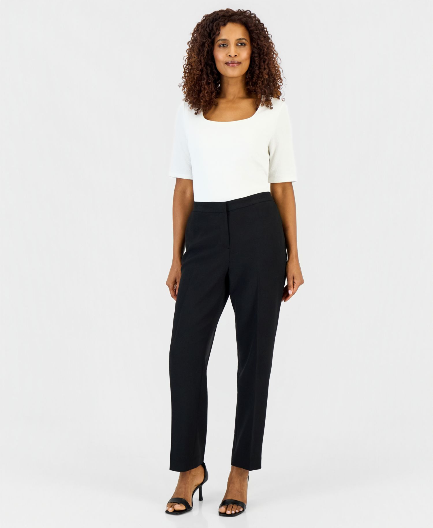 Women's Lily Stretch Crepe Straight Ankle Pull-On Pant