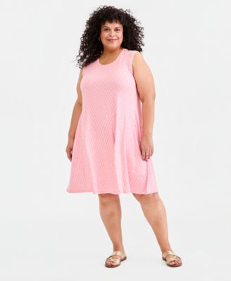 Plus Size Printed Flip-Flop Dress