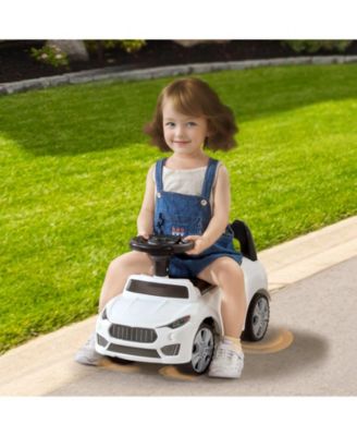 White Ride On Push Car with Music & Storage, Ages 1-3