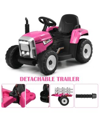 12V Ride on Tractor with 3-Gear-Shift Ground Loader for Kids 3+ Years Old
