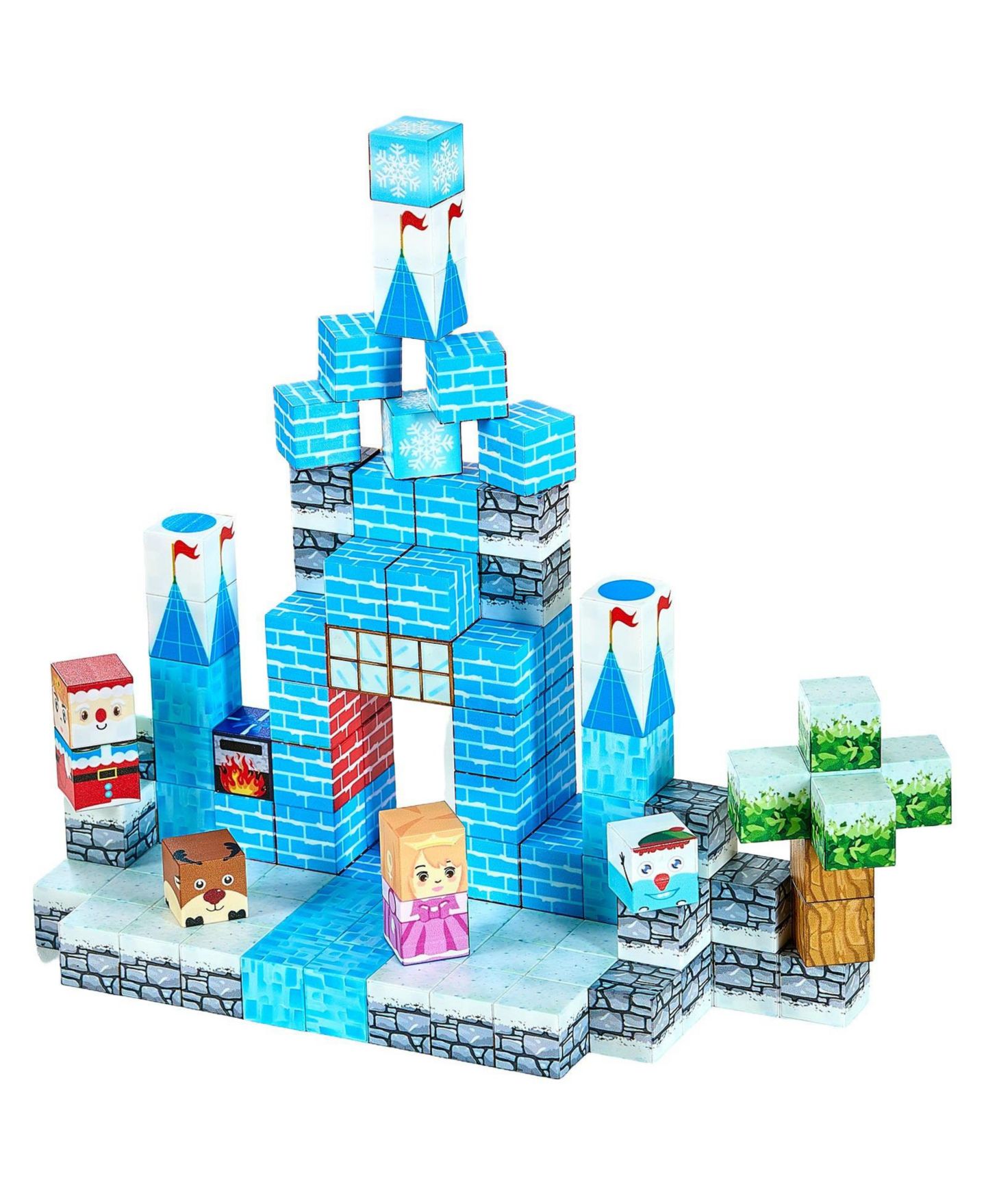 Детский конструктор SUGIFT Glacier Castle 150-Piece Magnetic Building Set, Ages 3+, цвет: Синий — фото 1