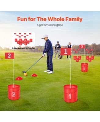 9-Hole Backyard Golf Set - Portable Practice Course for Family