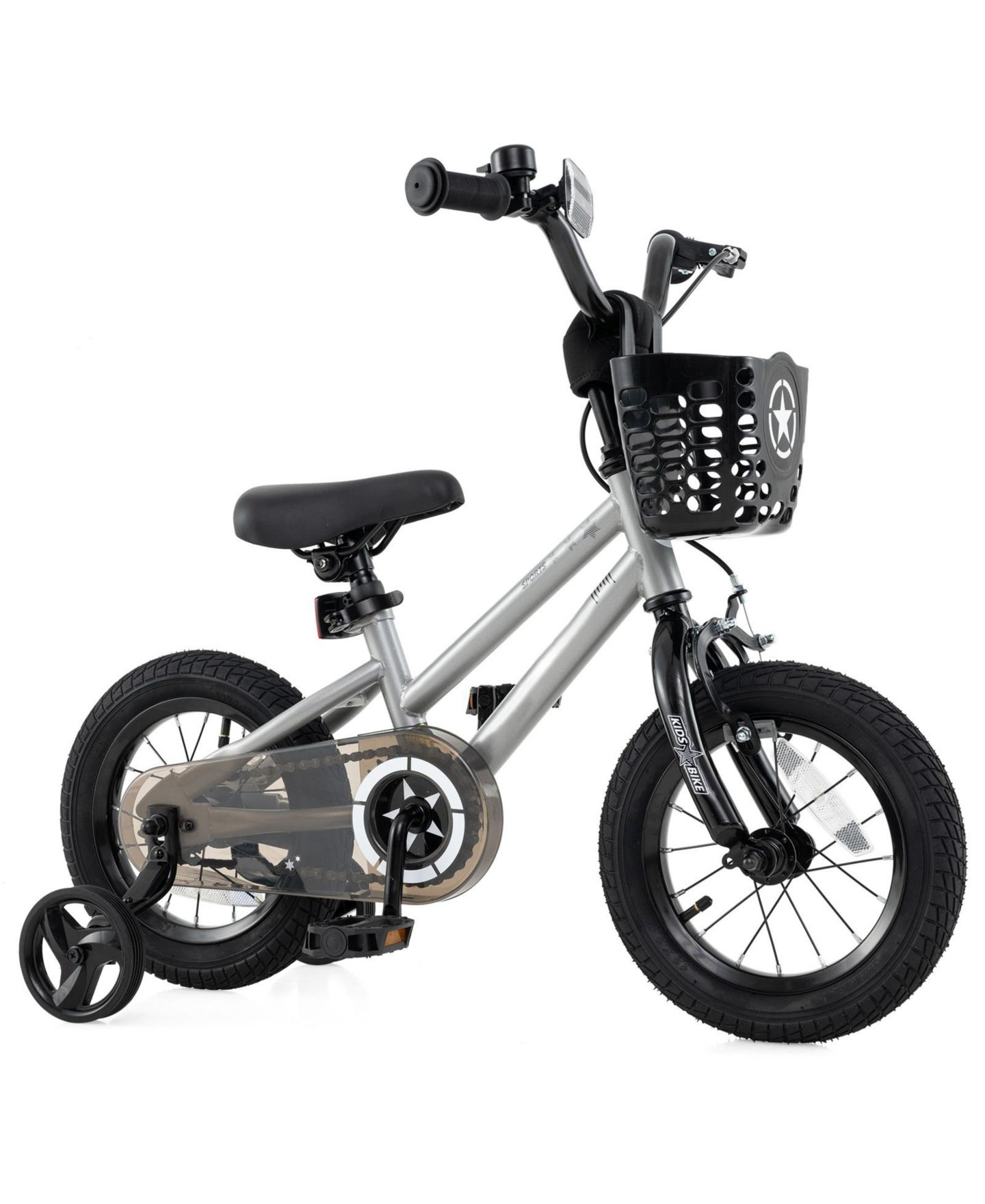 Детская игрушка SUGIFT 12-Inch Adjustable Kids Bike with Transparent Chain Cover, Ages 3-4, цвет: Чёрный — фото 1