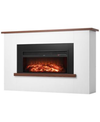 65.5" Freestanding Electric Fireplace Stove Heater with Mantel 1500W
