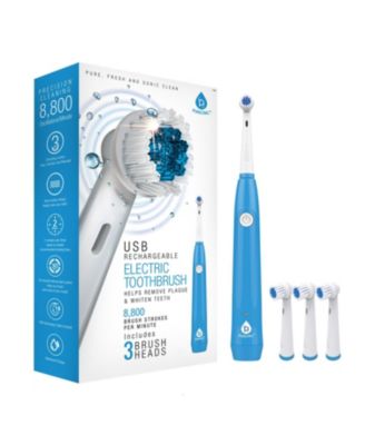 USB Rechargeable Rotary Toothbrush & UV Sanitizer Station (3 Brush Heads Included