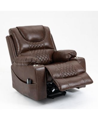 Velvet Recliner Chair with 2 Cup Holder, Lounge Chair Power Lift Chair Relax Sofa Chair