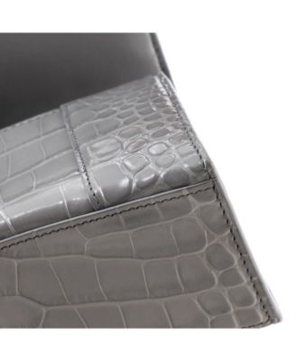 XS Hourglass Top Handle Bag Embossed Leather