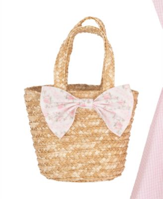 Girls' 7-16 Poplin High-Low Dress & Bag