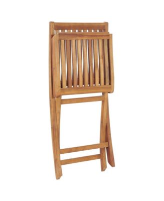 Folding Patio Chairs 2 pcs Solid Teak Wood