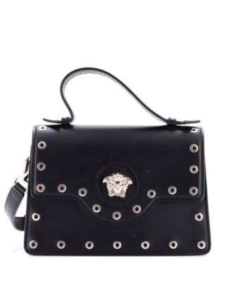 Small La Medusa Top Handle Satchel Leather with Eyelet Detail