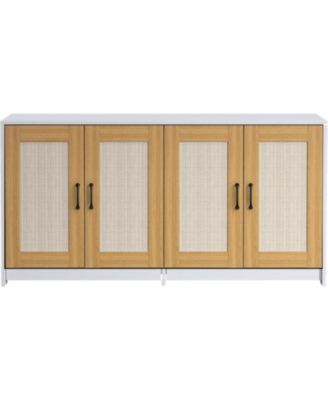 Double Litter Box Enclosure Furniture for 2 Cats | 47.2" Large Hidden Cabinet with Sisal Doors, Multi-Functional Cat TV Stand/Side Table