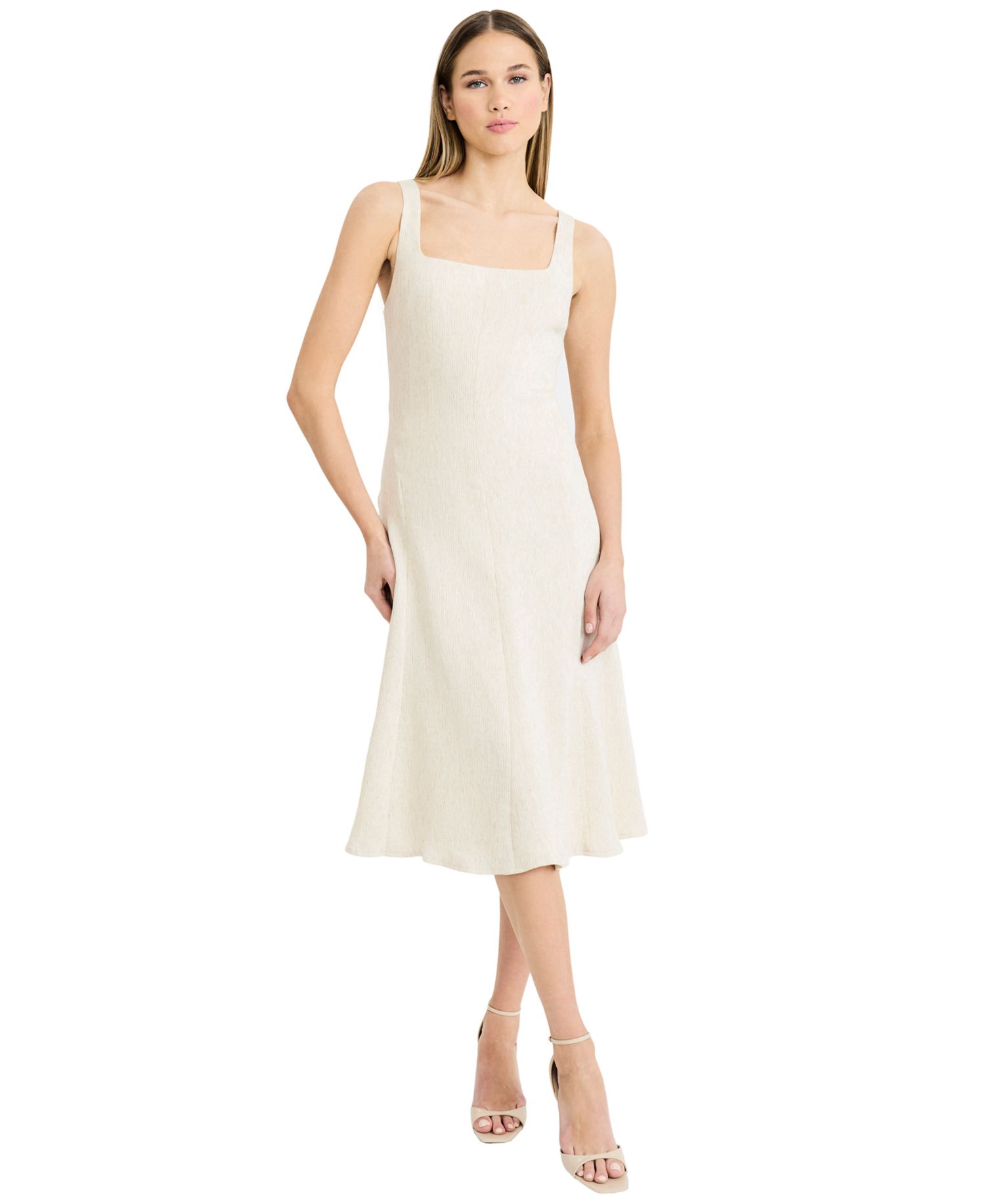 Women's Sleeveless Square Neck Midi Dress