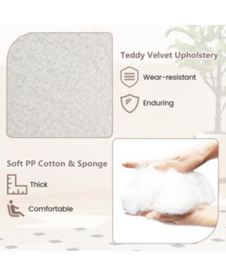 Nursery Rocking Chair with Teddy Velvet Upholstery