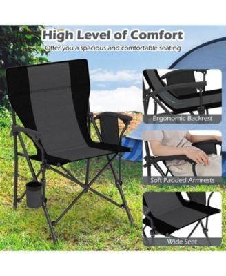 Portable Folding Oxford Cloth Camping Chair with Cup Holder and Side Pocket