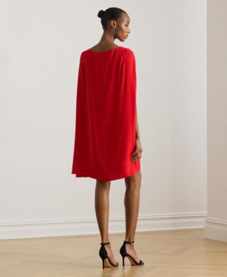 Women's Cape Georgette Cocktail Dress