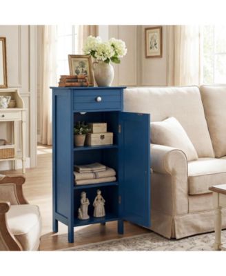 Wood Freestanding Floor Storage Cabinet with Drawer and Shelf