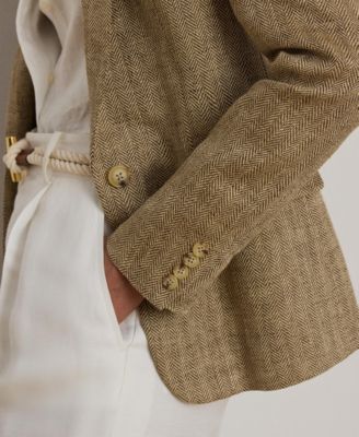 Women's Herringbone Long-Sleeve Blazer