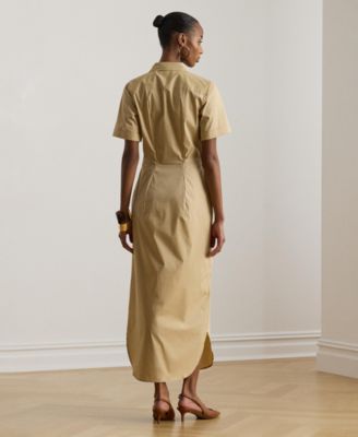 Women's Twist-Front Collared Shirt Dress