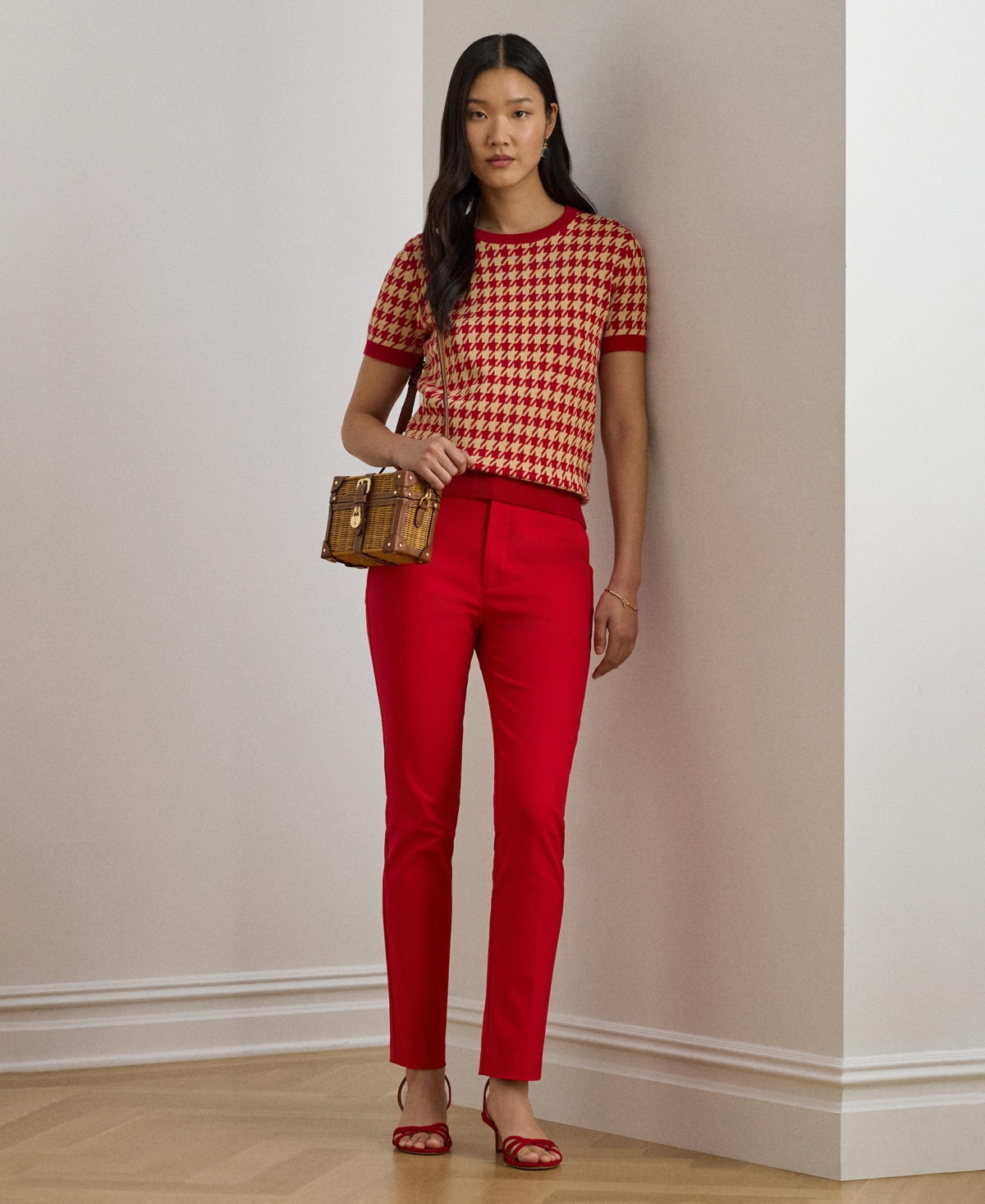 Lauren Ralph Women's Houndstooth Crewneck Sweater