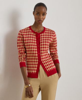 Lauren Ralph Lauren - Women's Houndstooth Jacquard Crewneck Cardigan