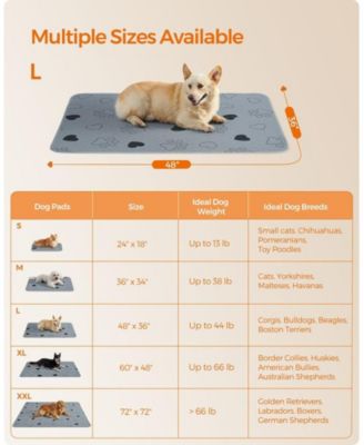 2-Pack Washable Dog Pee Pads, 48" x 36", 4-Layer Absorbent Waterproof TPU, Non-Slip Backing