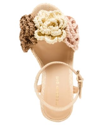 Women's Shore Raffia Flower Platform Wedge Sandals