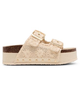 Women's Babes-RF Double-Strap Round Toe Flatform Footbed Sandals