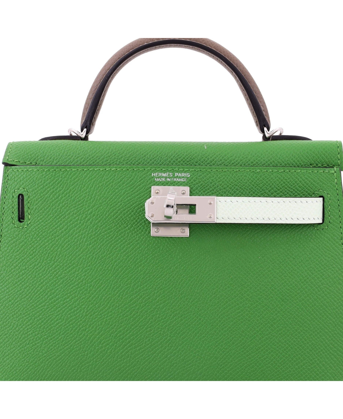 Pre-Owned HERMES Kelly 20 Handbag Tricolor Epsom with Palladium Hardware