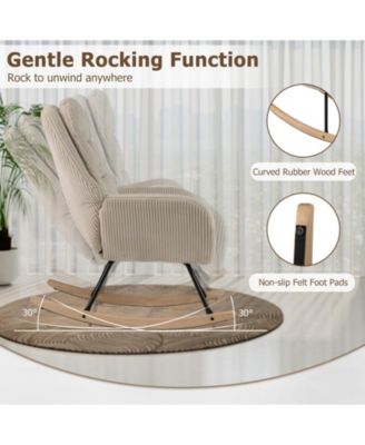 Nursery Glider Rocker Chair with Upholstered Seat and Backrest